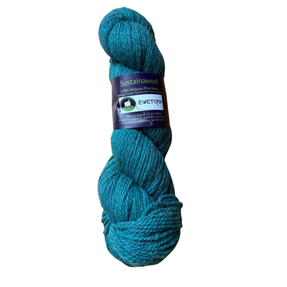 Ewetopia Sustainawool DK Hand Dyed Dragon Scales Blue/Green 230 yd Wool Yarn
